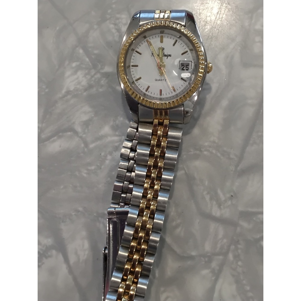 Premier Designs Women's Two Tone Quartz Watch Date‎ Window Gold Silver Tone